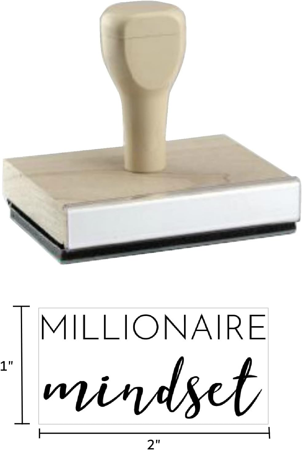 Infusion Millionaire Mindset Rubber Stamp, 1 X 2'' Wood Stamp - Image 4