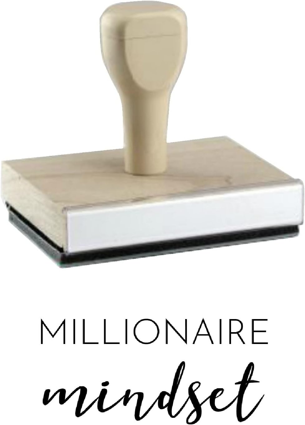 Infusion Millionaire Mindset Rubber Stamp, 1 X 2'' Wood Stamp - Image 2