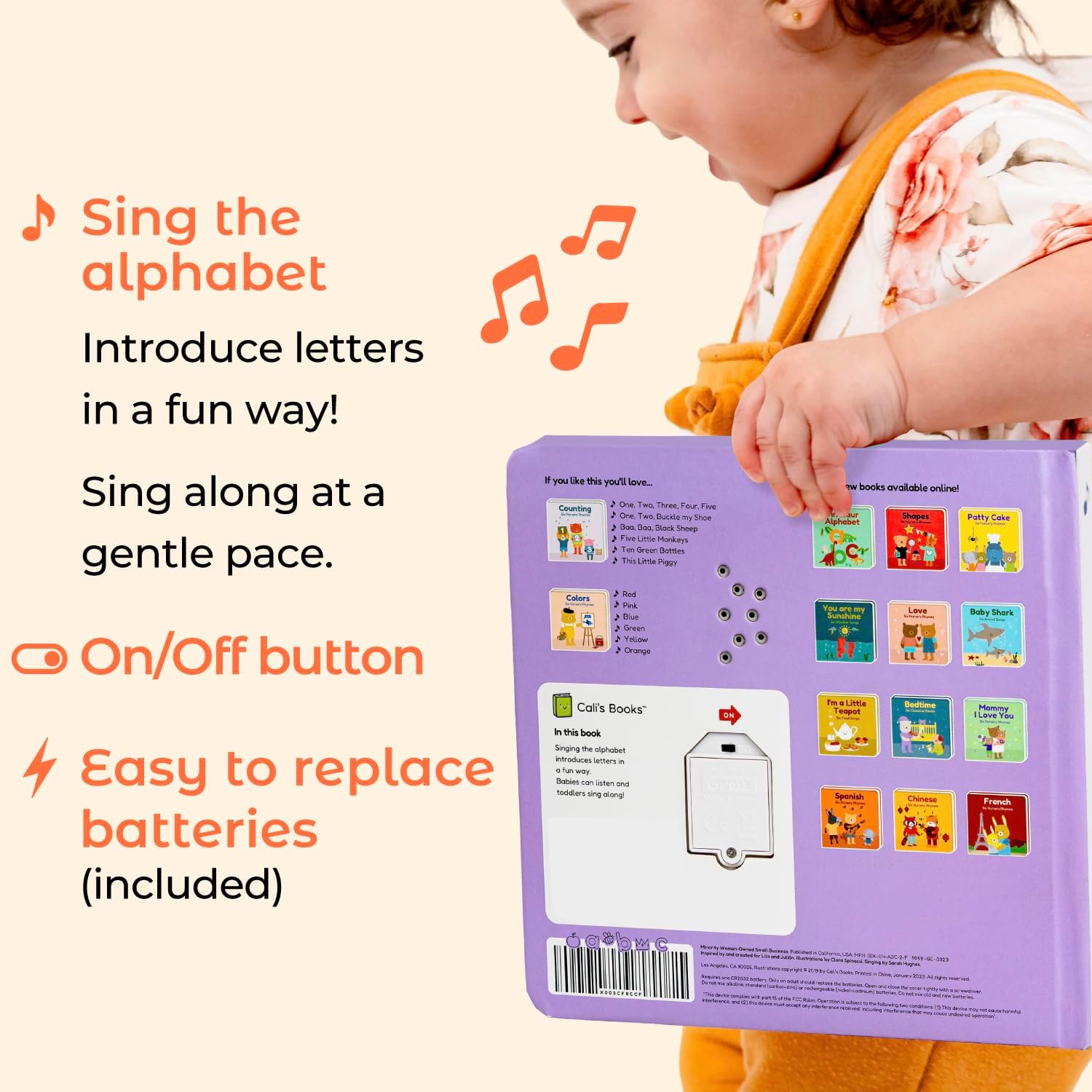 Calis Books ABC Book | Great Alphabet Learning Toy with The ABC Song | Sound Books for Toddlers 1-3 | Great Books for 1 Year Old | Toddler Learning Toys Ages 2-4 | Speech Therapy Toys - Image 3