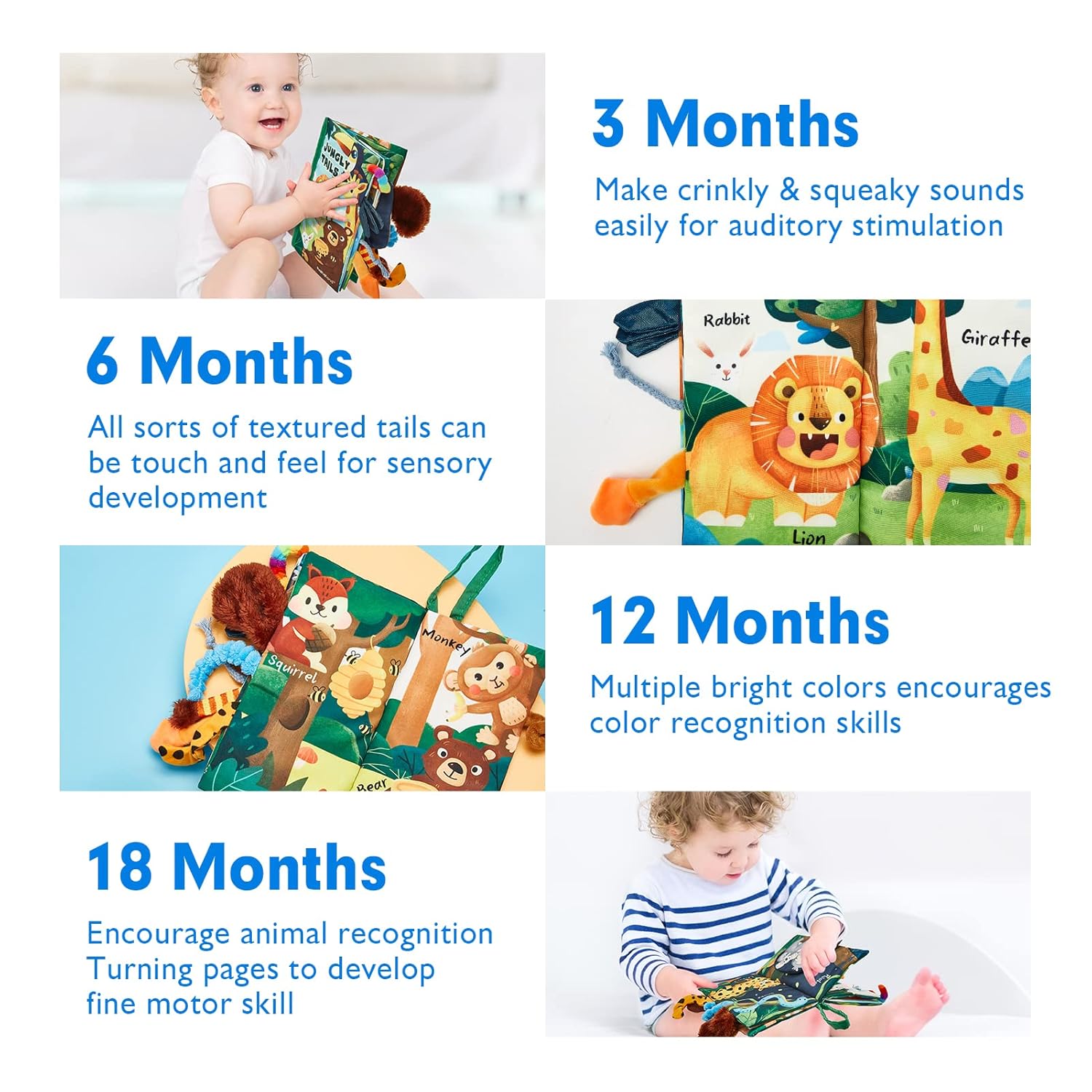 hahaland Baby Books 0-6 Months, Infant Tummy Time Toy High Contrast Sensory Baby Toys 6 to 12 Months Touch Feel Book Baby Valentines Gifts for Boy Girl 0-3 Months Easter Basket Stuffers - Image 5
