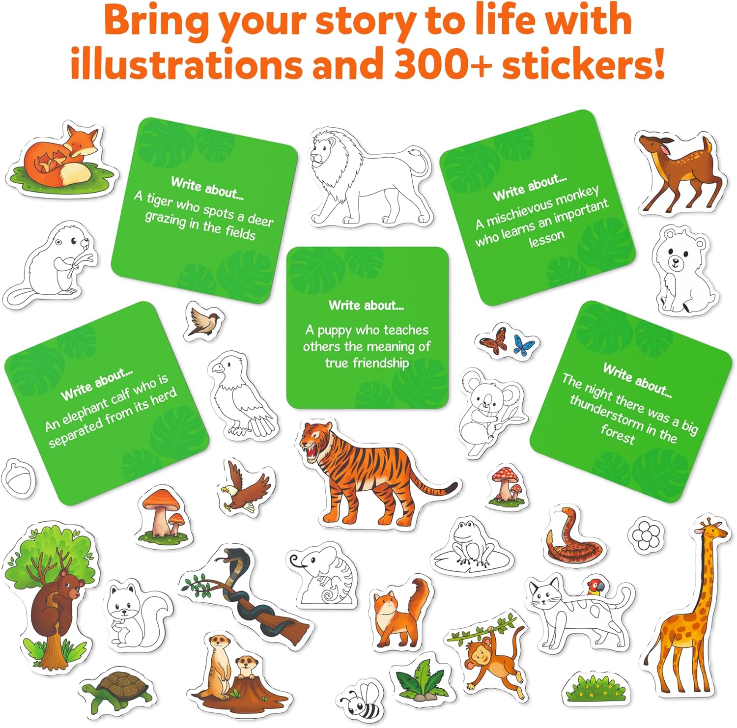 Skillmatics Storybook Art Kit - Animal Adventures Art Kit for Kids, Write & Create Storybooks, Creative Activity for Boys & Girls, DIY Kit, 150+ Stickers, Gifts for Ages 5, 6, 7, 8, 9, 10 - Image 6