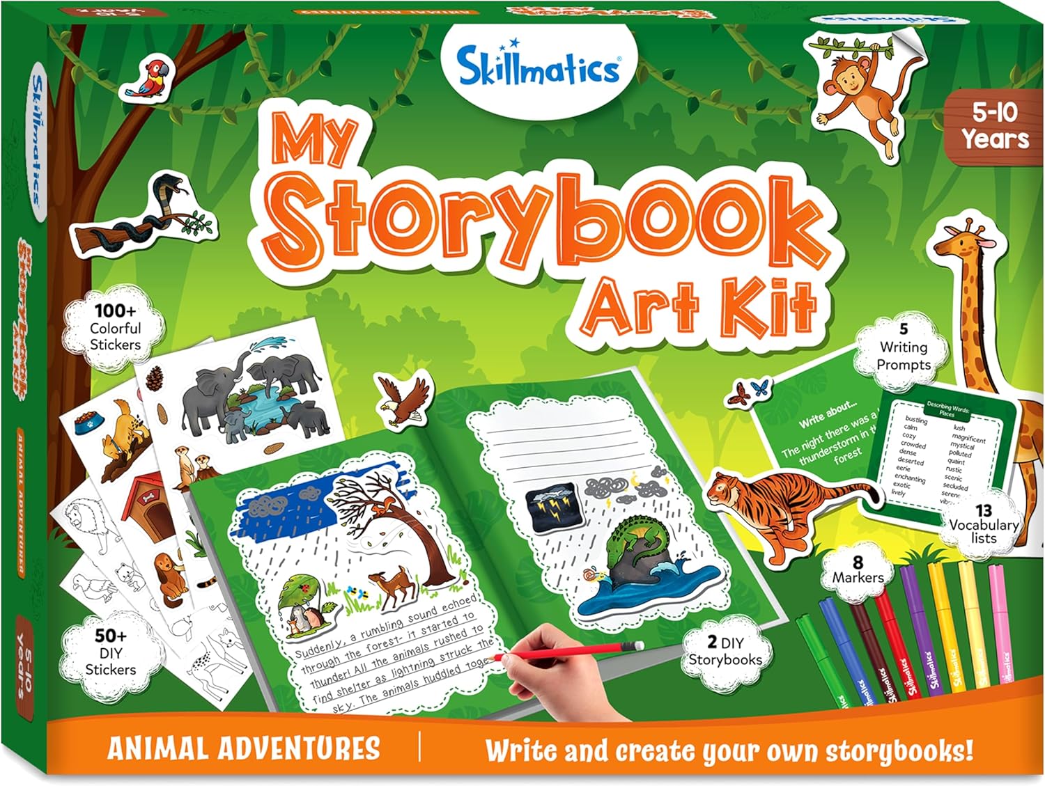 Skillmatics Storybook Art Kit - Animal Adventures Art Kit for Kids, Write & Create Storybooks, Creative Activity for Boys & Girls, DIY Kit, 150+ Stickers, Gifts for Ages 5, 6, 7, 8, 9, 10 - Image 9