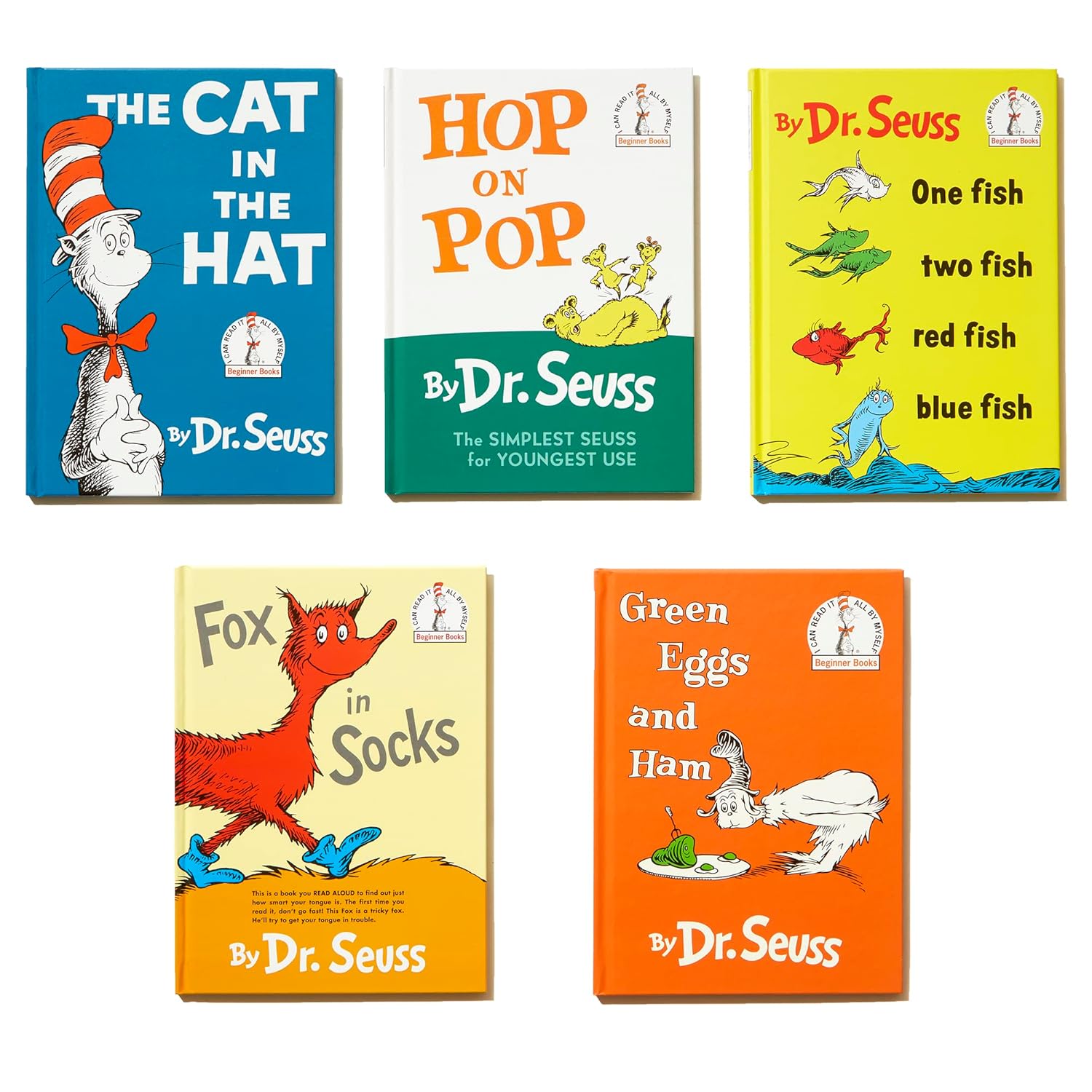 Dr. Seuss's Beginner Book Boxed Set Collection: The Cat in the Hat; One Fish Two Fish Red Fish Blue Fish; Green Eggs and Ham; Hop on Pop; Fox in Socks - Image 4