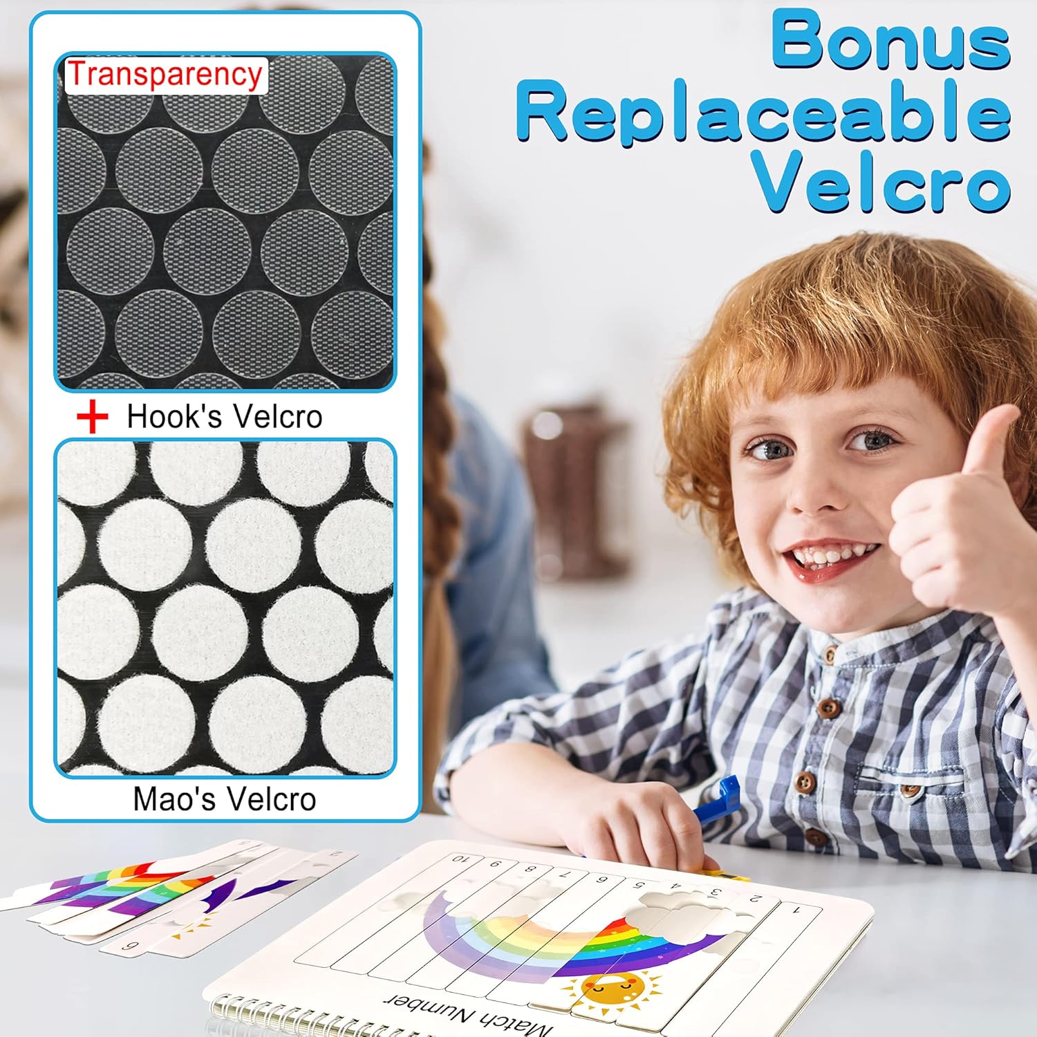 Busy Book for Kids, Montessori Autism Sensory Educational Toys, 12 Pages Toddler Preschool Activity Binder and Early Learning Toys - for Boys & Girls Develops Fine Motor Skills - Image 5