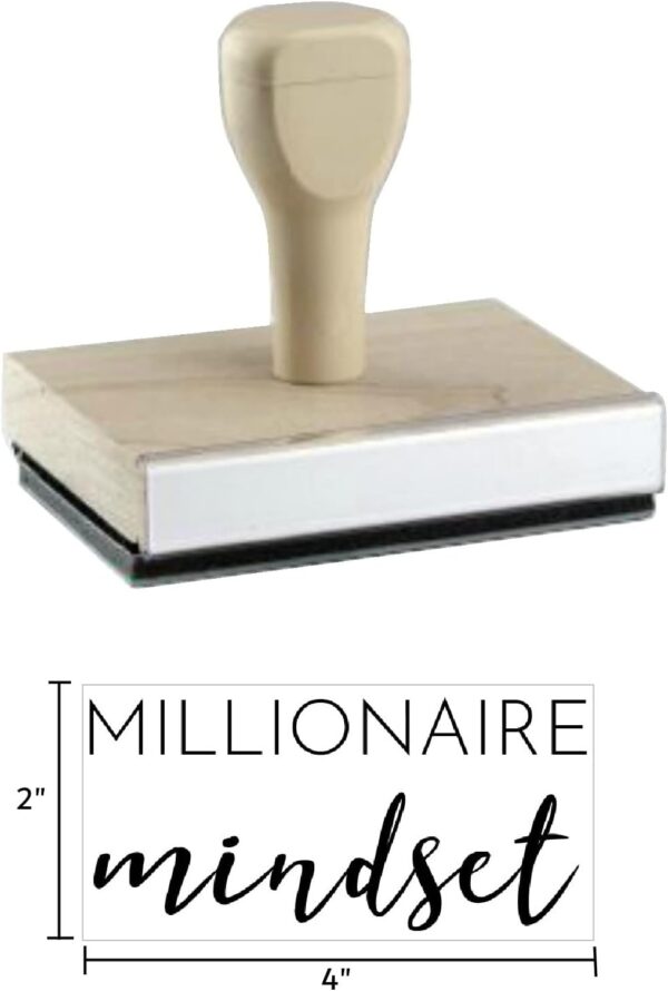 Infusion Millionaire Mindset Rubber Stamp, 2 X 4'' Wood Stamp - Image 4