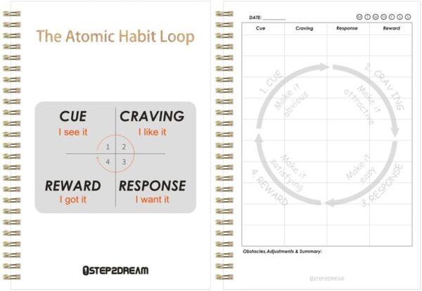 1step2dream Atomic Habit Journal | 5 Minute Daily Habit Stacking Tool for Goal-Oriented Gratitude Planning - Image 2