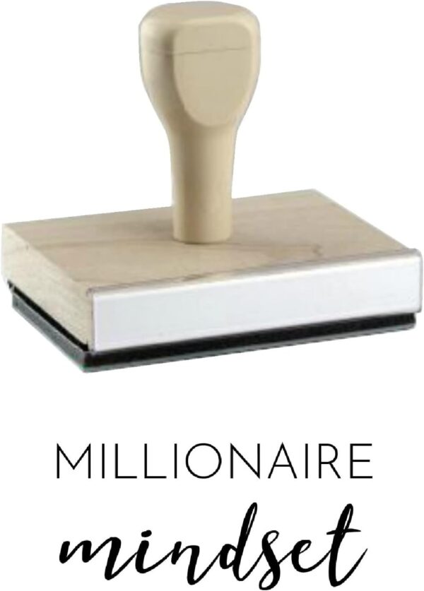 Infusion Millionaire Mindset Rubber Stamp, 2 X 4'' Wood Stamp - Image 2