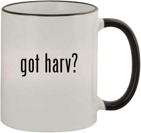 got harv? - 11oz Colored Handle and Rim Coffee Mug, Black - Image 2