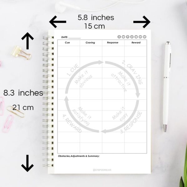1step2dream Atomic Habit Journal | 5 Minute Daily Habit Stacking Tool for Goal-Oriented Gratitude Planning - Image 3