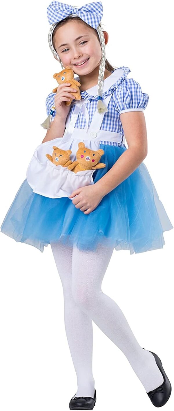 Dress Up America Goldilocks Costume for Girls - Children's Storybook Character Costume - Goldilocks and the Three Bears Set - Image 4