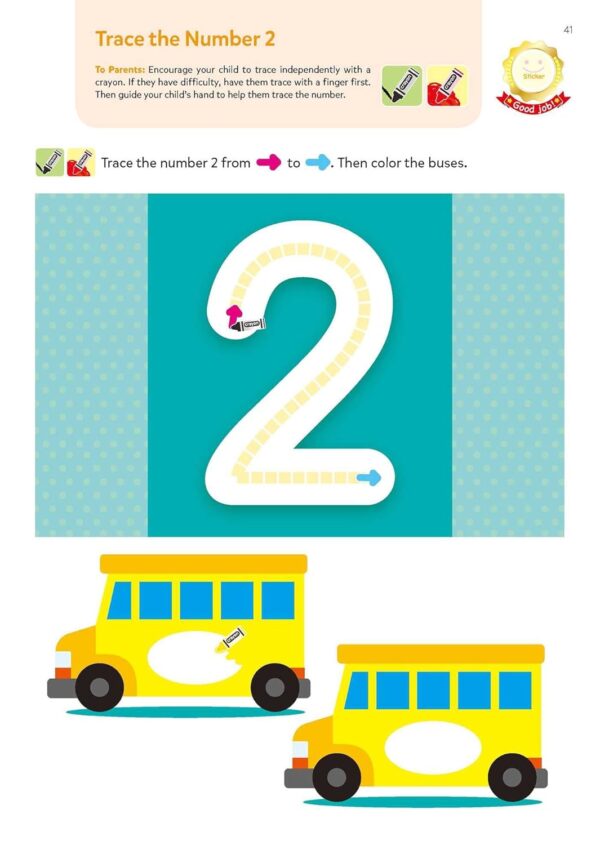 Play Smart Early Learning: Pre-k Activity Workbook : Learn Essential First Skills: Tracing, Coloring, Shapes, Cutting, Drawing, Picture Puzzles, Numbers, Letters; Go-green Activity-board - Image 9
