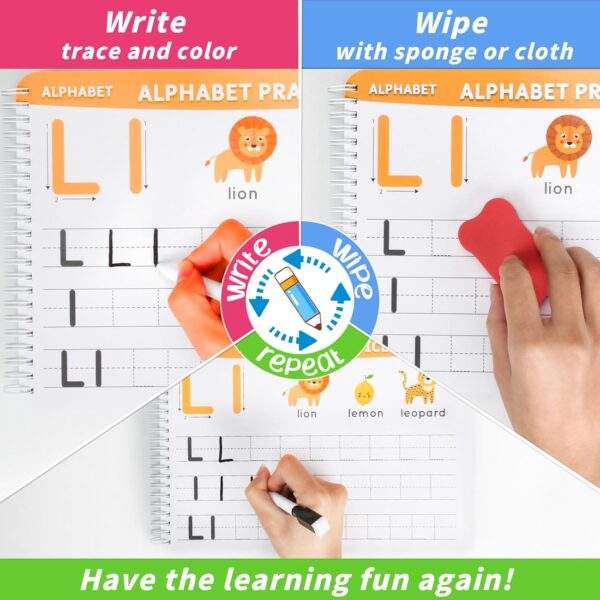 Preschool Learning Activities Educational Workbook: Preschool Handwriting Tracing Books | Autism Learning Materials | Alphabet Learning Toys | Pre k Workbooks | Montessori Busy Book for Kids Ages 3-5 - Image 6