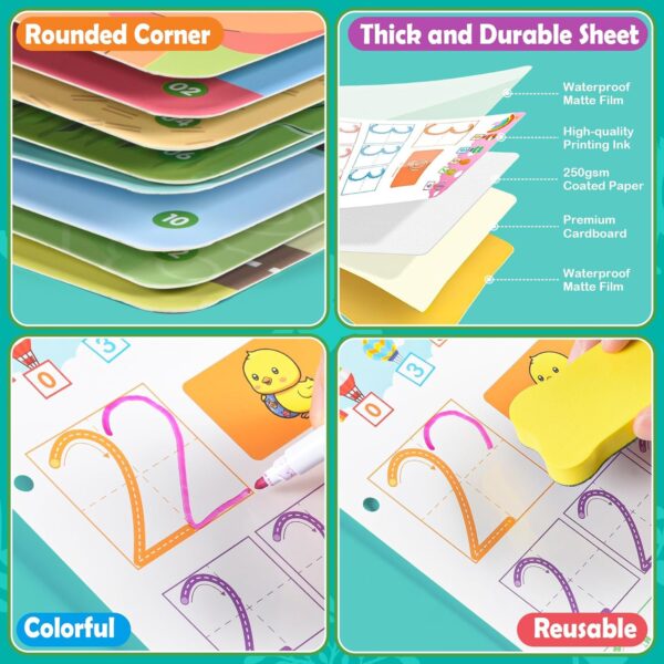 Busy Book for Toddlers, Preschool Learning Activities with Handwriting Practice Book, Montessori Toys, Learning & Educational Toys, Christmas Birthday Gift for Kids Girl Boy Preschool - Image 5