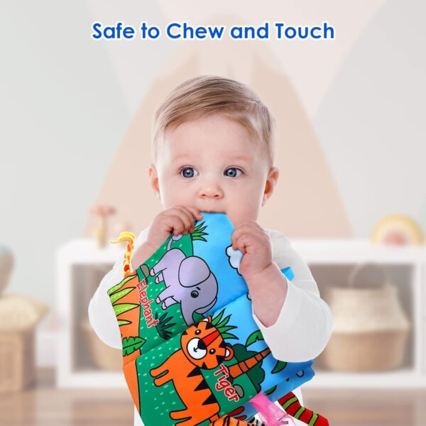 Baby Cloth Books 2PCS High Contrast Sensory Crinkle Book for Babies Tummy Time Early Learning Infant Toys for 0-18 Months - Image 5