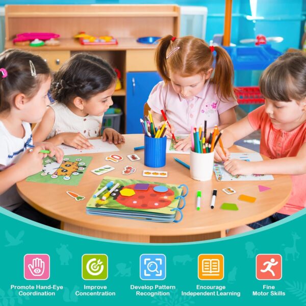 Busy Book for Toddlers, Preschool Learning Activities with Handwriting Practice Book, Montessori Toys, Learning & Educational Toys, Christmas Birthday Gift for Kids Girl Boy Preschool - Image 7