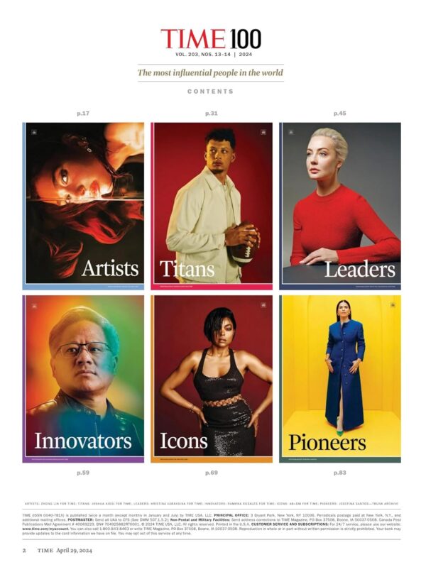 Time 100 - Most Influential People 2024: The Artists, Innovators, Titans, Leaders, Icons & Pioneers Whose Contributions Are Changing The World! Version 4 - Image 4