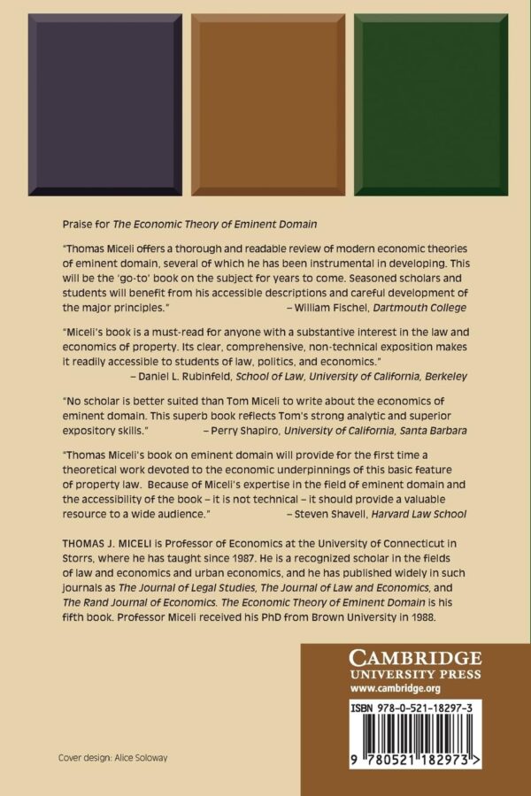 The Economic Theory of Eminent Domain: Private Property, Public Use - Image 3