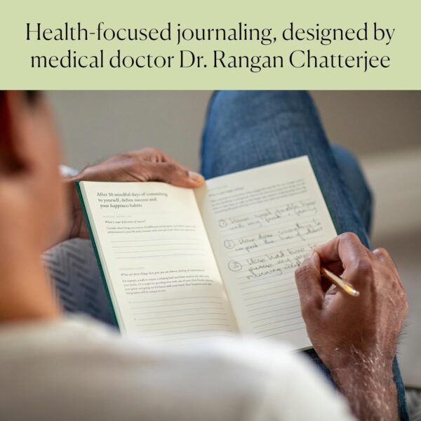 The Three Question Journal Dr. Rangan Chatterjee - Daily Gratitude Journal 2025 for Mindfulness, Stress Relief, Guided Journal for Daily Mental Wellness Personal Growth - Green - Intelligent Change - Image 7