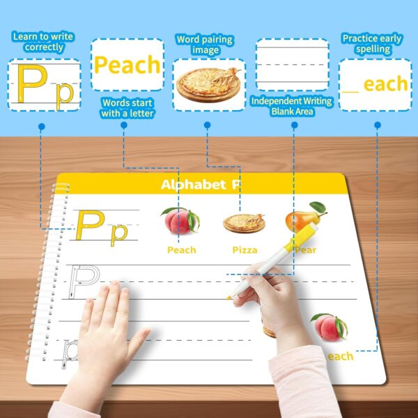 Preschool Learning Activities-Handwriting Practice for Kids|Montessori Busy Book|Toddler Activity Book|Autism Learning Materials|Educational Workbook|ABC Learning Toys for Kids Ages 3-5（11.61 x 8.27″） - Image 5