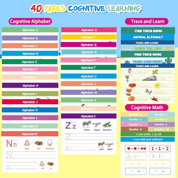 Preschool Learning Activities-Handwriting Practice for Kids|Montessori Busy Book|Toddler Activity Book|Autism Learning Materials|Educational Workbook|ABC Learning Toys for Kids Ages 3-5（11.61 x 8.27″） - Image 8