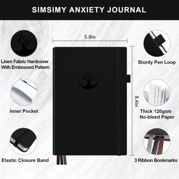 Mental Health & Anxiety Journal, 91 Days Mood Tracker Journal for Mindfulness, Self Care & Stress Relief, Guided CBT Journal with Mental Health Coloring Book Pages & Dream Diary to Record, Wellness Gifts for Women Men - Image 6