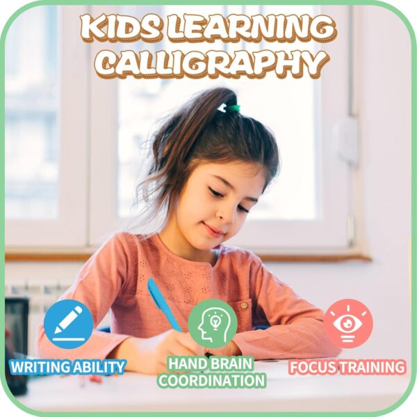 Magic Practice Copybook, Reusable Writing Practice Book, for Preschool Kids Age 3-8 ​Calligraphy 9.44in×6.29in(5 Books with Pens) - Image 8