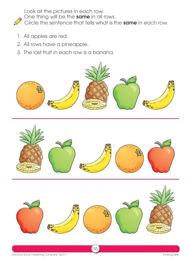 School Zone - Thinking Skills Workbook - 64 Pages, Ages 3 to 5, Preschool to Kindergarten, Problem-Solving, Logic & Reasoning Puzzles, and More (School Zone Get Ready!™ Book Series) - Image 8