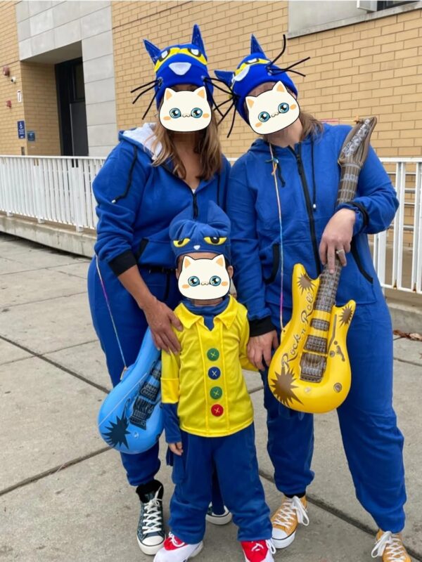 Kids Blue Cat Costume Red Shose Halloween Outfit Children's Storybook Character Cosplay Sets - Image 4