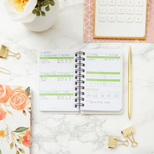 Paper Junkie 3-Pack Calorie Counter Book for Weight Loss, 90-Day Food Meal Pocket-Size Tracker Journal Notebook for Men and Women Nutrition Meal Tracker and Recording (5 x 3.5 Inches) - Image 3