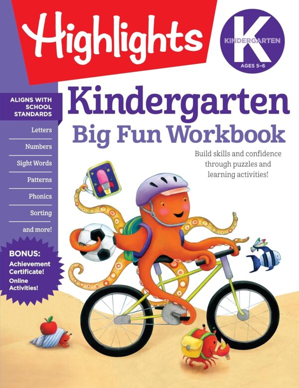Kindergarten Big Fun Workbook: 256-Page Kindergarten Activity Book Full of Kindergarten Math, Reading, Writing Practice, Phonics, Puzzles and More (Highlights Big Fun Activity Workbooks) - Image 2