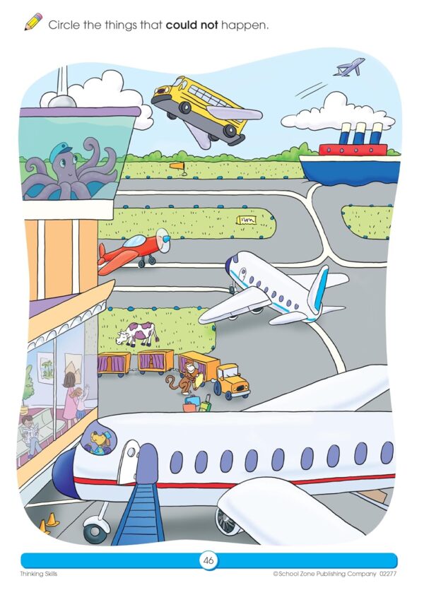 School Zone - Thinking Skills Workbook - 64 Pages, Ages 3 to 5, Preschool to Kindergarten, Problem-Solving, Logic & Reasoning Puzzles, and More (School Zone Get Ready!™ Book Series) - Image 7