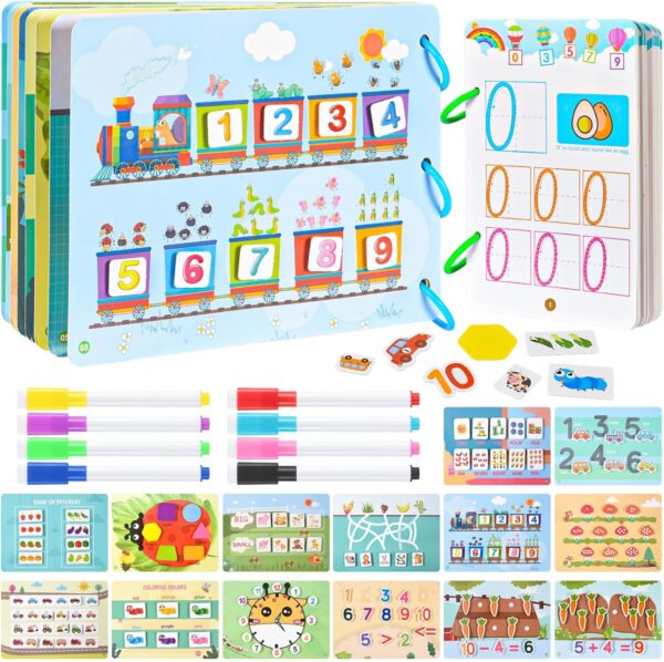 Busy Book for Toddlers, Preschool Learning Activities with Handwriting Practice Book, Montessori Toys, Learning & Educational Toys, Christmas Birthday Gift for Kids Girl Boy Preschool - Image 2