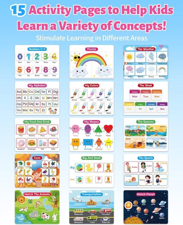 Benresive Montessori Busy Book for Toddlers 2-4, Preschool Toddler Learning Activities, Toddler Sticker Books for 2 3 4 Year Olds Boys Girls, Autism Sensory Toddler Toys for 2 3 4 Year Old - Image 5