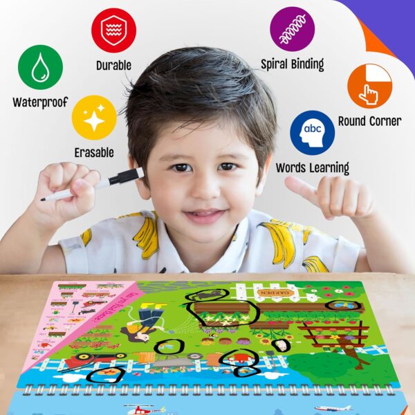 SpriteGru Search & Find Book, 30 Different Themes 32 Pages Activities Book, Montessori Learning Toy Educational Game Autism Sensory Toys for Preschool Girls and Boys Ages 3, 4, 5, 6 - Image 8