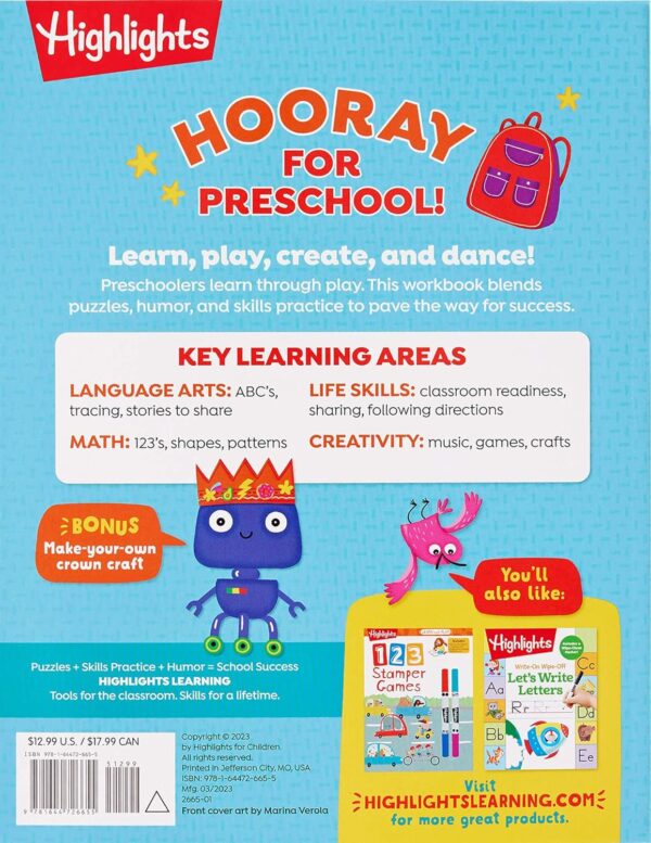 Get Ready for Preschool: Learning Activities including Language Arts, Creativity, Math and Life Skills, First Day of Preschool Crafts, Activities, Songs and More - Image 3