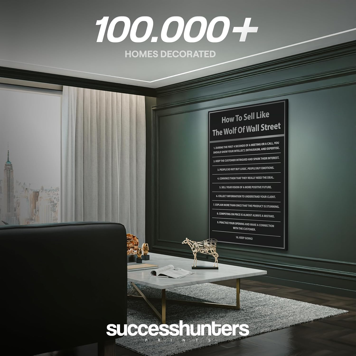 How To Sell Like Wall Street Millionaire Motivational Canvas Print Sales Person Wall Art Business Salesman Poster, Jordan Belfort Quote Sign, Invest In Yourself Wealth Mindset, Sales Closing Rules (7"x5" / 8"x8" in) - Image 5