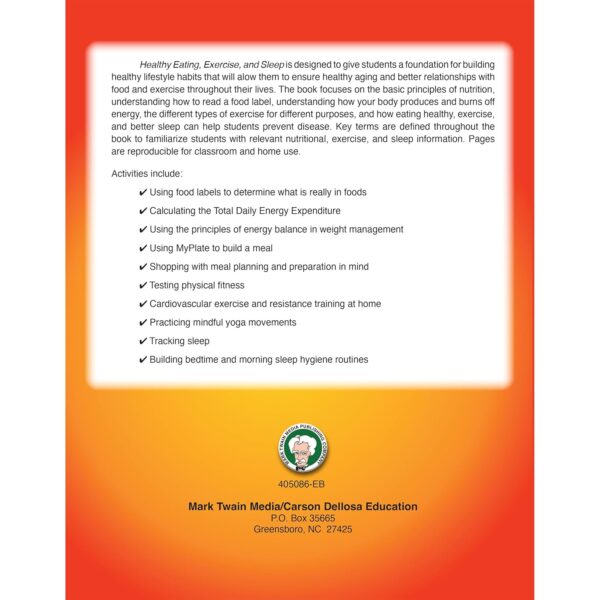 Mark Twain Healthy Eating, Exercise, and Sleep Mindfulness Workbook for Teens, Health and Fitness, Mental Health, Growth Mindset & Nutrition Book, Health and Wellness Workbooks for Teens and Pre-Teens - Image 3