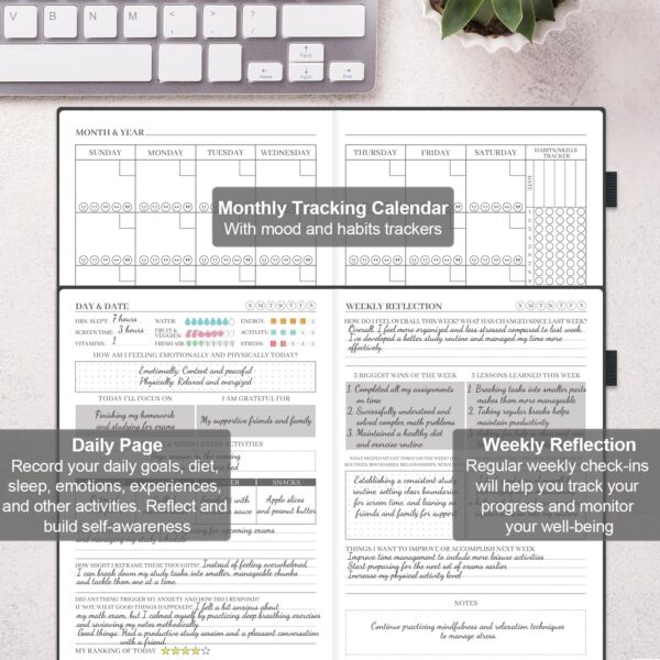 Mental Health Journal, 91-Day Self Care Journal for Women Men, Guided Anxiety & Stress Relief Journal with Mood Tracker, Cognitive Behavioral Therapy Journaling with Mental Health Coloring Pages & Dream Log - Image 5