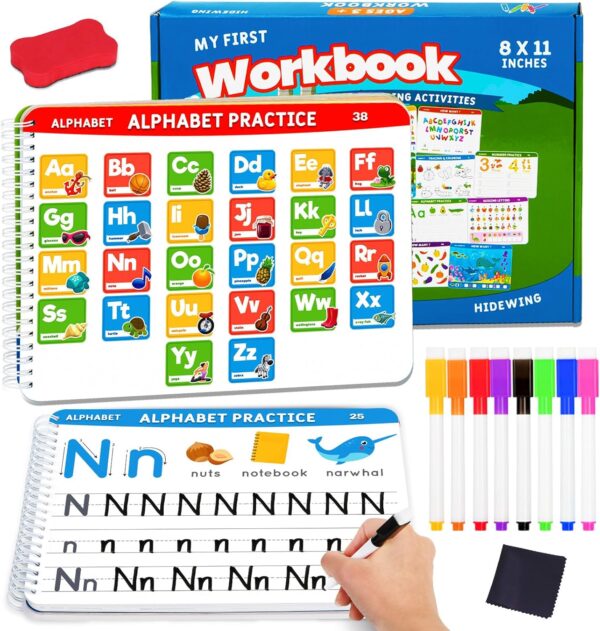 Preschool Learning Activities Educational Workbook: Preschool Handwriting Tracing Books | Autism Learning Materials | Alphabet Learning Toys | Pre k Workbooks | Montessori Busy Book for Kids Ages 3-5 - Image 2