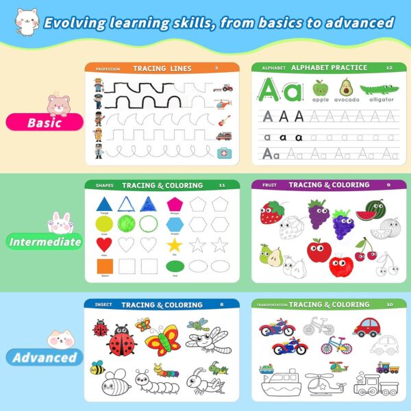 Preschool Learning Activities Educational Workbook: Preschool Handwriting Tracing Books | Autism Learning Materials | Alphabet Learning Toys | Pre k Workbooks | Montessori Busy Book for Kids Ages 3-5 - Image 5