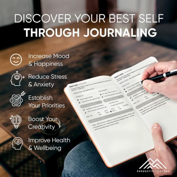 Best Daily Journal for Men & Women - Gratitude Journal, Manifestation Journal & Guided Journal with Prompts for Personal Growth by PRODUCTIVITY STORE (A5, Cream) - Image 6