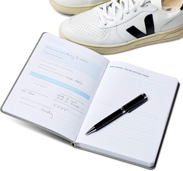 Eccolo Fitness Tracker Journal, Training Log for Workout, “You are Strong”, Gym and Fitness Diary, Nutrition and Gratitude Journal (Gray, 6x8 inches) - Image 4