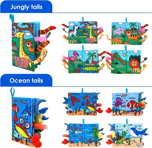 Baby Cloth Books 2PCS High Contrast Sensory Crinkle Book for Babies Tummy Time Early Learning Infant Toys for 0-18 Months - Image 3