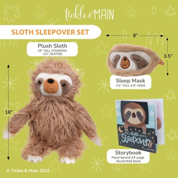 Tickle & Main Sloth Sleepover Gift Set, 3-Piece Set Includes Plush Sloth Stuffed Animal, Illustrated Storybook, and Child’s Sleep Mask, for Children Ages 3 and Up - Image 3