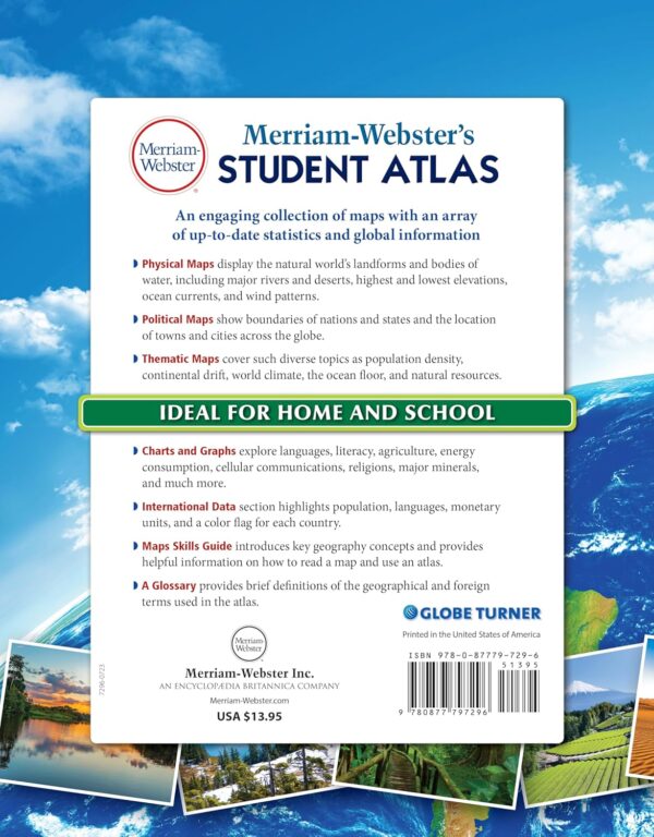 Merriam-Webster’s Student Atlas - Features full-color physical, political, & thematic maps - Image 3