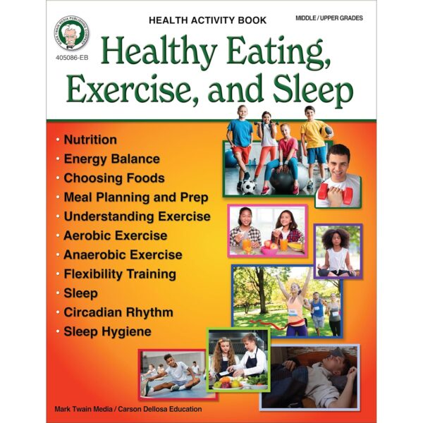 Mark Twain Healthy Eating, Exercise, and Sleep Mindfulness Workbook for Teens, Health and Fitness, Mental Health, Growth Mindset & Nutrition Book, Health and Wellness Workbooks for Teens and Pre-Teens - Image 2