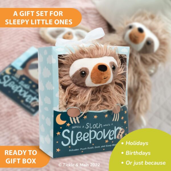 Tickle & Main Sloth Sleepover Gift Set, 3-Piece Set Includes Plush Sloth Stuffed Animal, Illustrated Storybook, and Child’s Sleep Mask, for Children Ages 3 and Up - Image 5