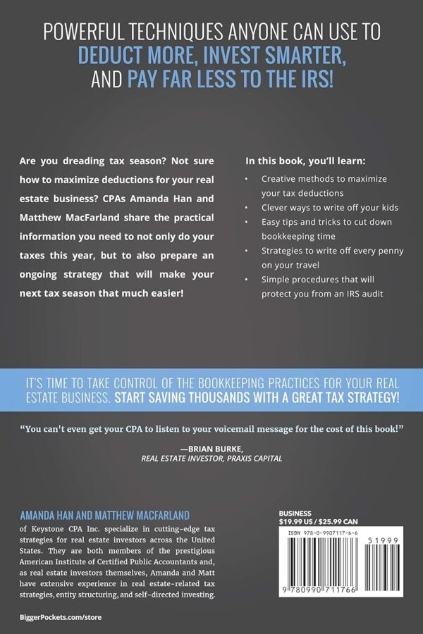 The Book on Tax Strategies for the Savvy Real Estate Investor: Powerful techniques anyone can use to deduct more, invest smarter, and pay far less to the IRS! (Tax Strategies, 1) - Image 3
