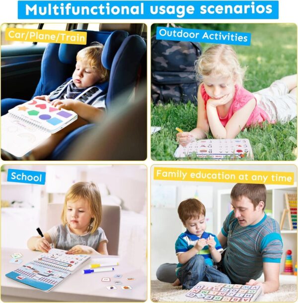 HAN-MM Busy Book for Toddlers 1-3, Preschool Learning Activities 30 Themes Kids Binder and Early Learning Toys, Montessori Toys for 3 Year Old, Autism Learning Materials and Tracing Coloring Book - Image 7
