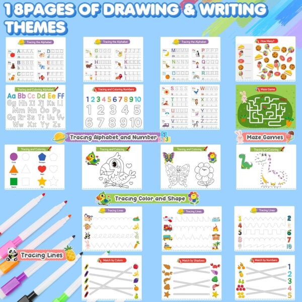 Busy Book for Toddlers - Preschool Learning Activities 36 Themes Learning Tracing Coloring Books, Travel Toys for Road Trip, Montessori Autism Sensory Toys Christmas Birthday Gifts for Kids Ages 3+ - Image 4